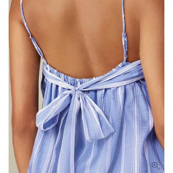 J. Crew Floaty Midi Dress in Striped Cotton Voile XS Beachy Nautical Resort NWT - Picture 3 of 12